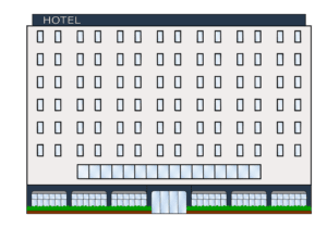 ホテルの外観フリーイラスト