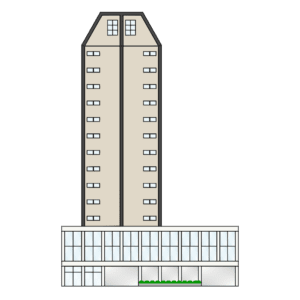 高層ホテルの外観フリーイラスト