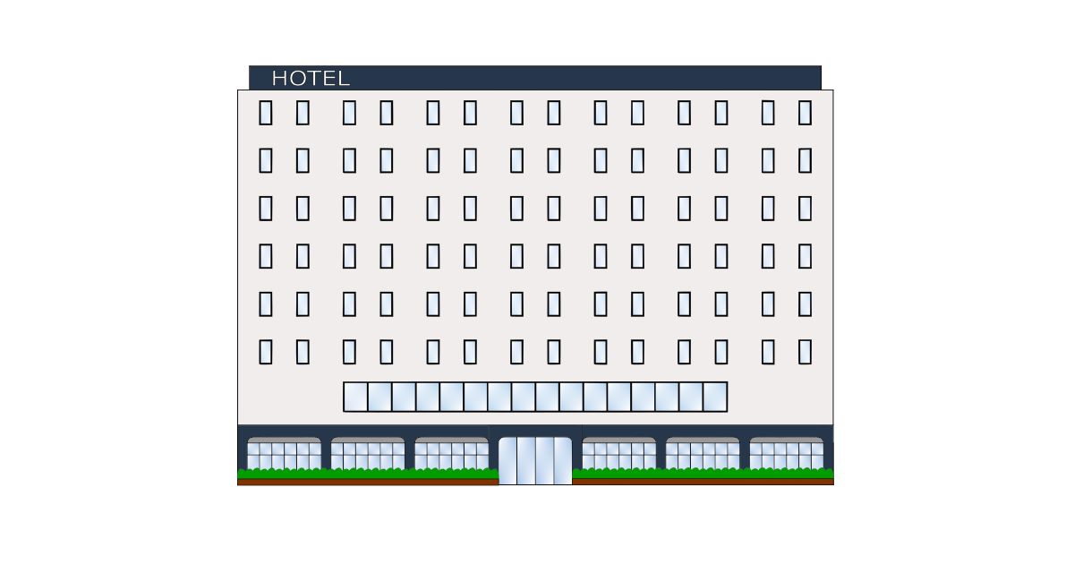 ホテルの外観フリーイラスト