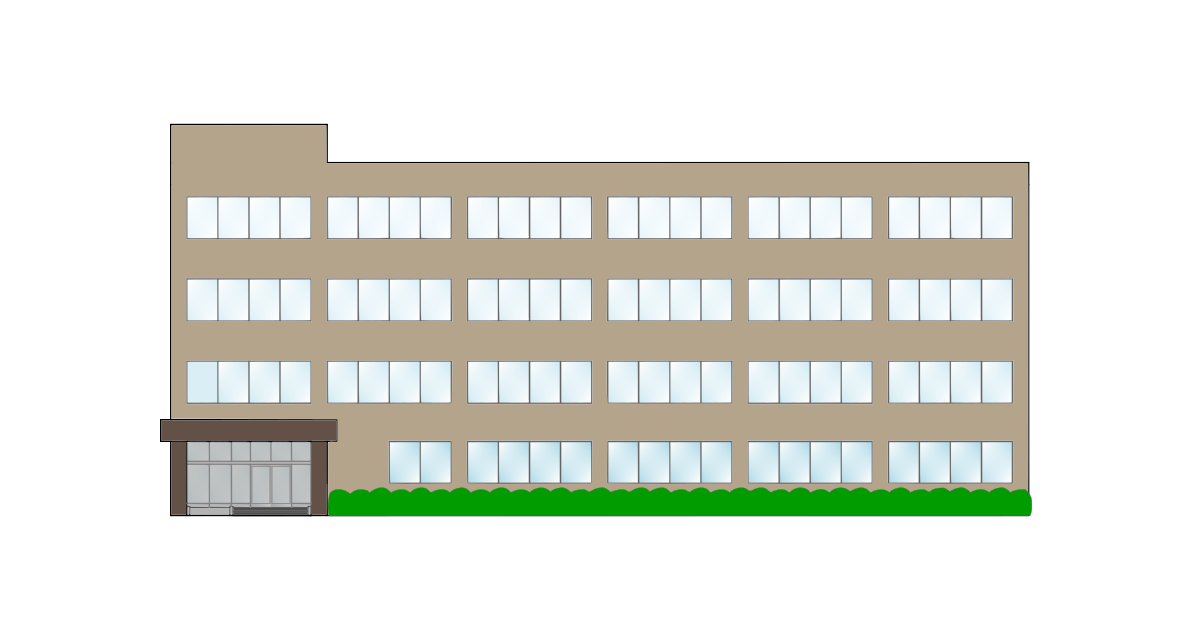 役所風の外観フリーイラスト