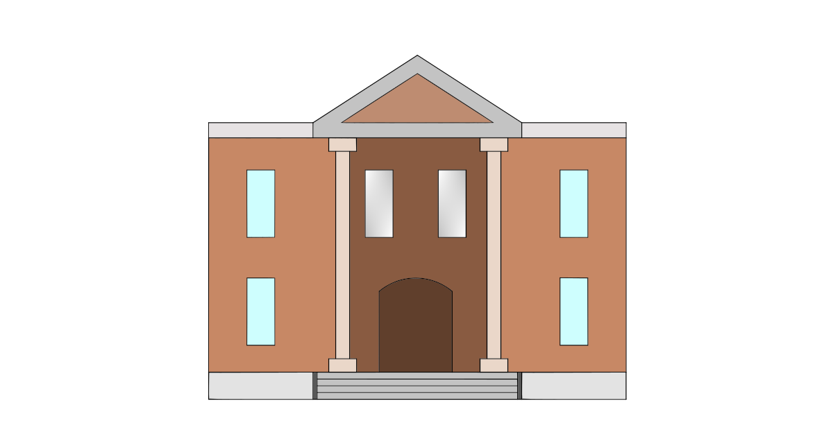 レトロ建築のフリーイラスト（クラシックな外観）