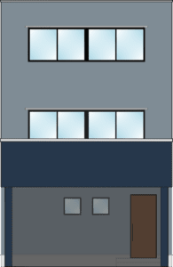 3階建て鉄骨造住宅のフリーイラスト