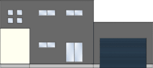 ガレージ付き住宅の外観フリーイラスト