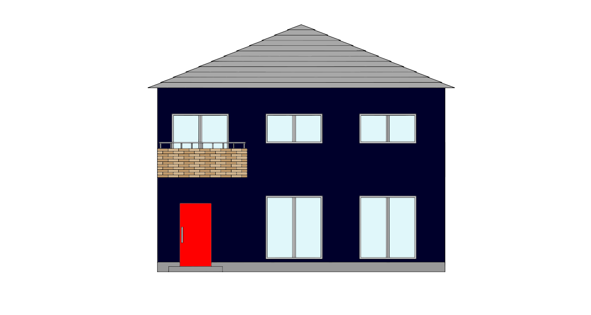 2階建て住宅の外観フリーイラスト