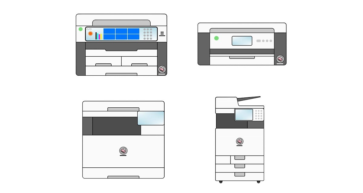 プリンター、複合機のフリーイラスト