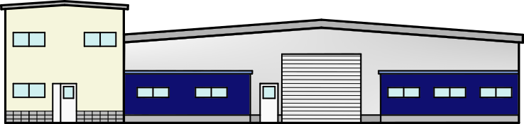 増築をした工場のイラスト
