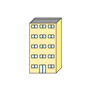 ゆる建物風のビルフリーイラスト