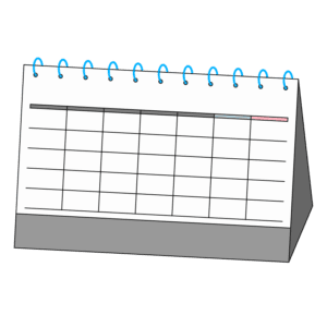 リング綴じ卓上カレンダーのイラスト