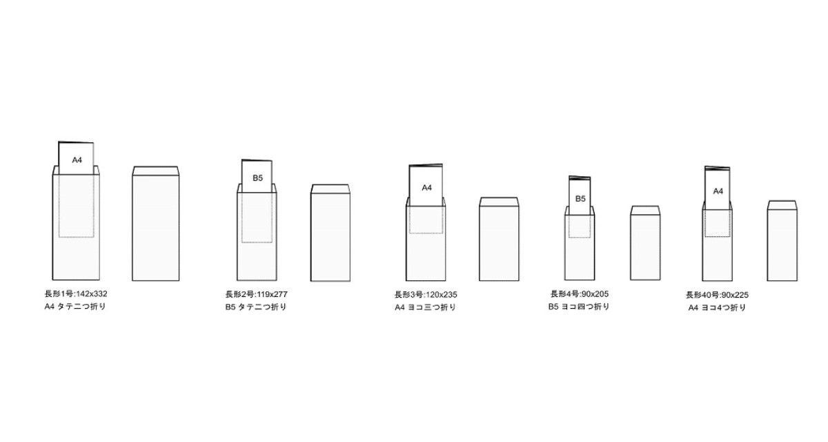 長形封筒のフリーイラスト