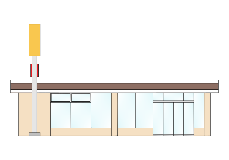 シンプルなデザインのコンビニエンスストアのイラスト