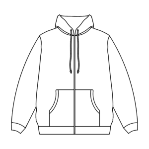 ホワイトパーカーのフリーイラスト