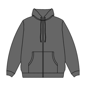 ダークグレーパーカーのフリーイラスト