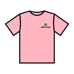 ロゴ入りピンクTシャツのフリーイラスト