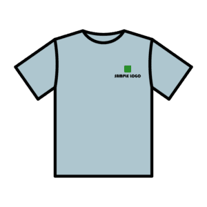 ロゴ入りブルーTシャツのフリーイラスト