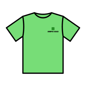 ロゴ入りグリーンTシャツのフリーイラスト