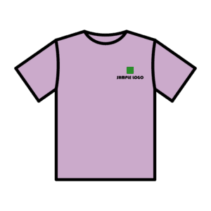 ロゴ入りパープルTシャツのフリーイラスト