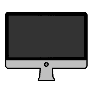 電源OFFのPCモニターのフリーイラスト