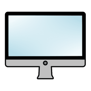 シンプルなスタンドが付いたPCモニターのフリーイラスト