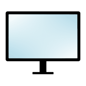 長方形のスタンドが付いたPCモニターのフリーイラスト