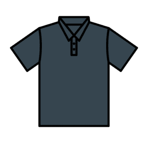 チャコールグレーポロシャツのフリーイラスト