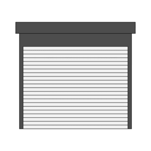 シャッター付き物置のイラスト