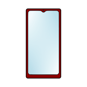 シンプルなレッドのスマホのフリーイラスト