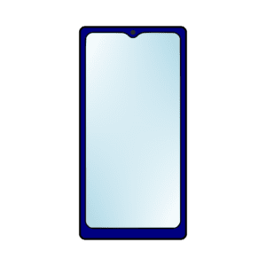 シンプルなブルーのスマホのフリーイラスト