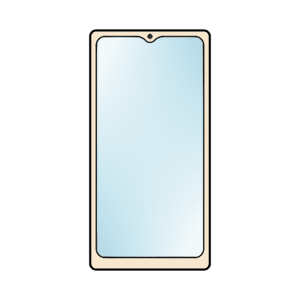 シンプルなゴールドのスマホのフリーイラスト