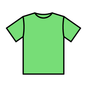 グリーンTシャツのフリーイラスト