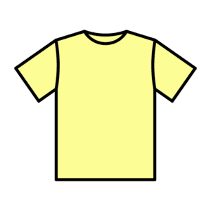 イエローTシャツのフリーイラスト