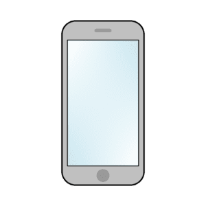 スマホのフリーイラスト（シルバー）