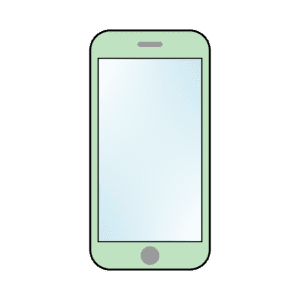スマホのフリーイラスト（グリーン）