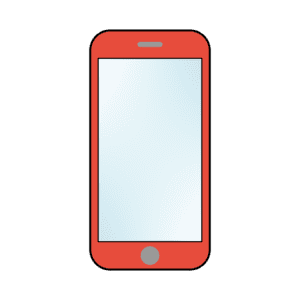 スマホのフリーイラスト（レッド）