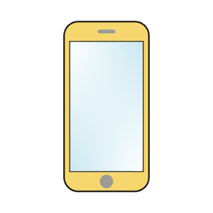 スマホのフリーイラスト（イエロー）