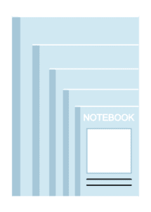 ブルーのノートセットイラスト