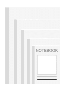 グレーのノートセットイラスト