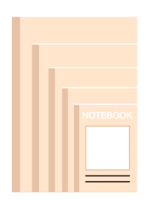 オレンジのノートセットイラスト