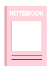 ピンクのノートイラスト