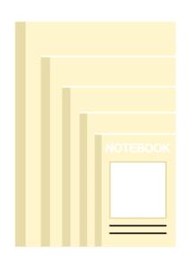 イエローのノートセットイラスト